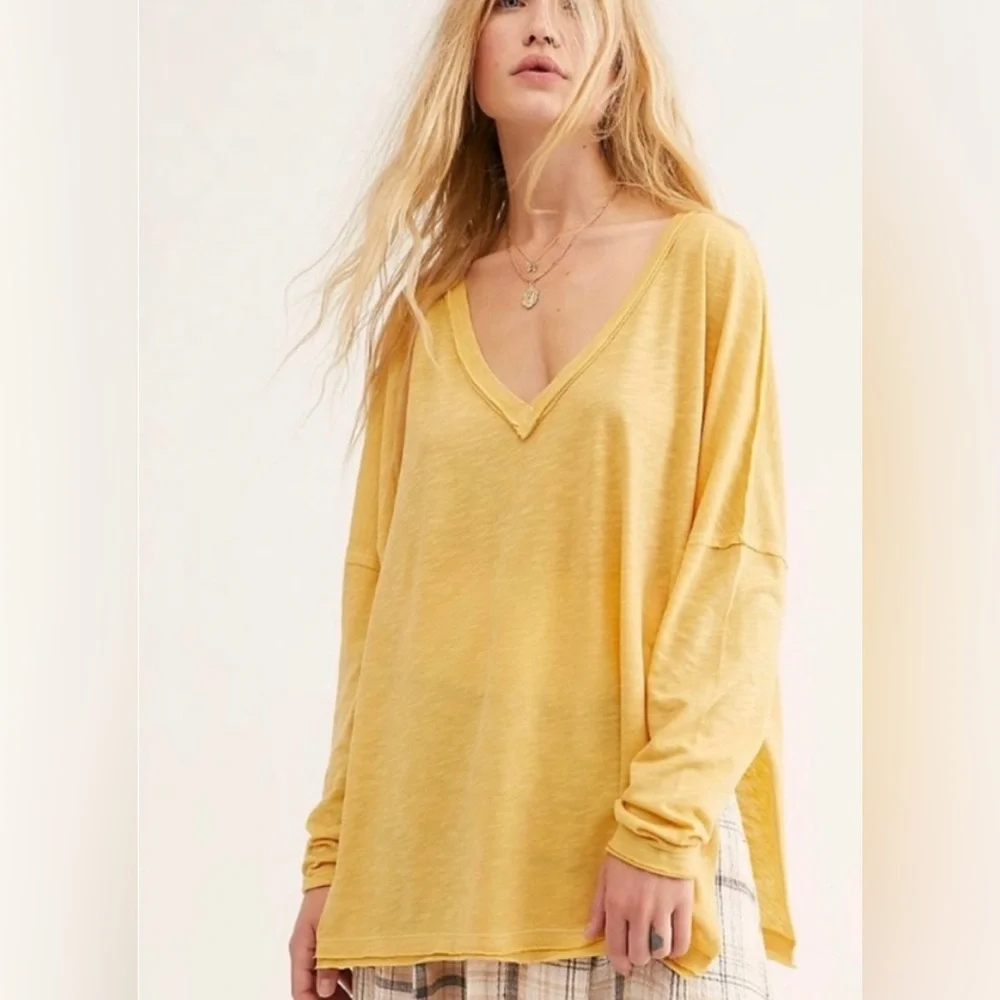 NWT Free People On My Mind V Neck Top